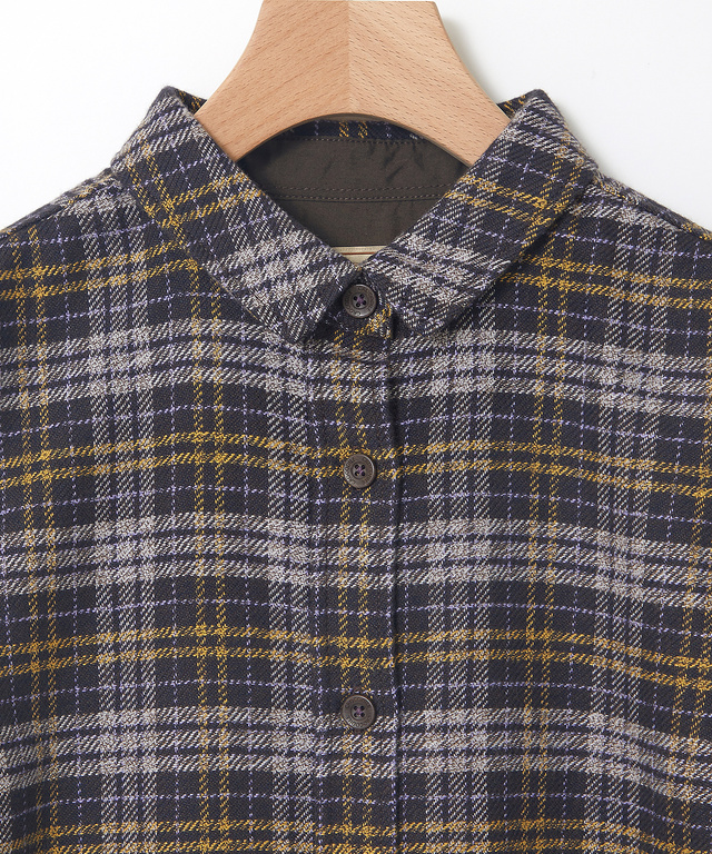 微起毛 チェック柄 チュニック