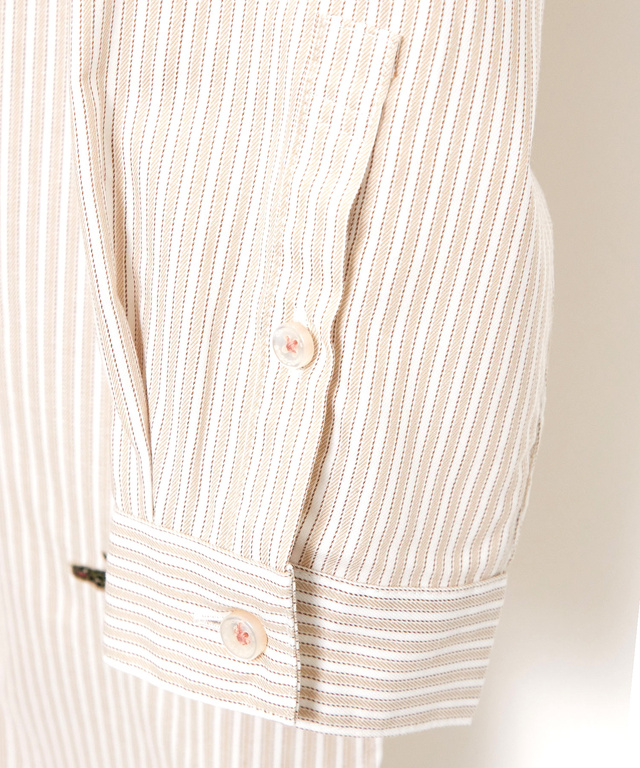 ノンアイロン ストライプ チュニック【シワになりにくい】