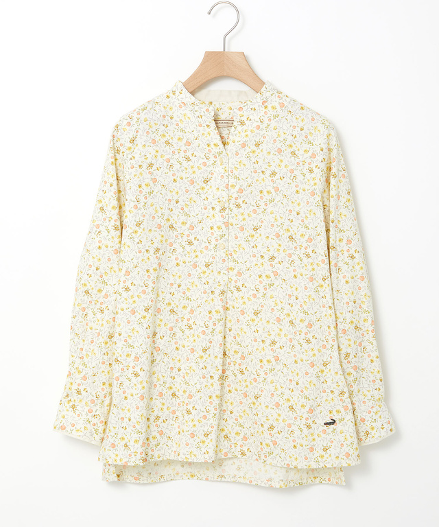 花柄 スタンドカラー チュニック