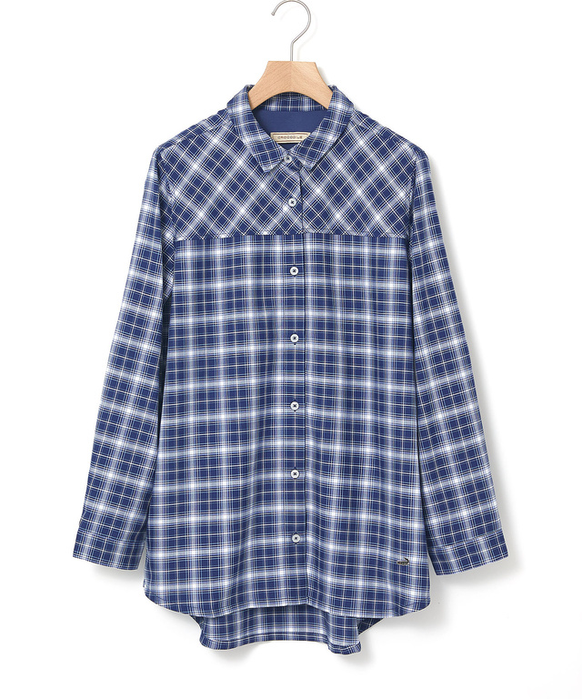 フロント切り替え チェック柄 チュニック【オンラインショップ・一部店舗限定】