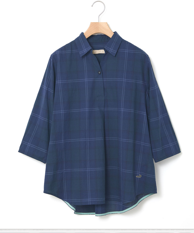 リネンブレンド スキッパー チュニック