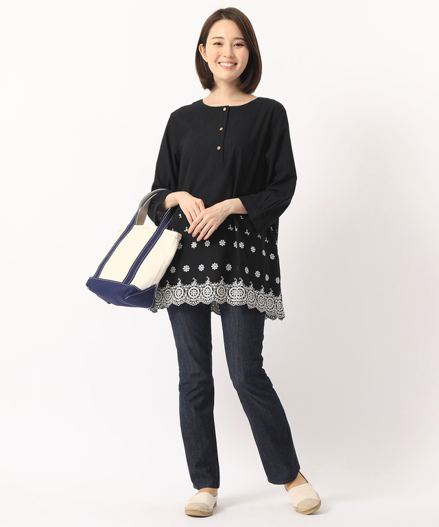 裾刺繍チュニック【UVカット】