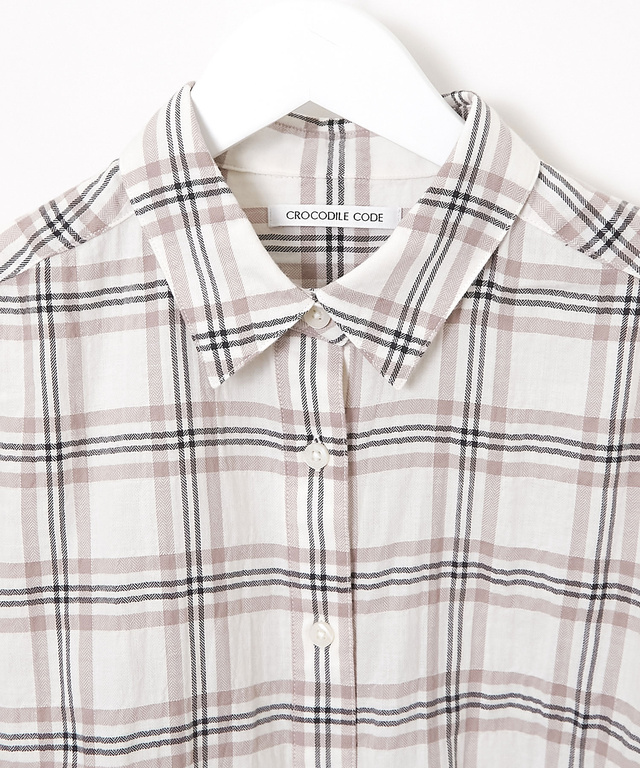 レギュラーカラー チェック ブラウス