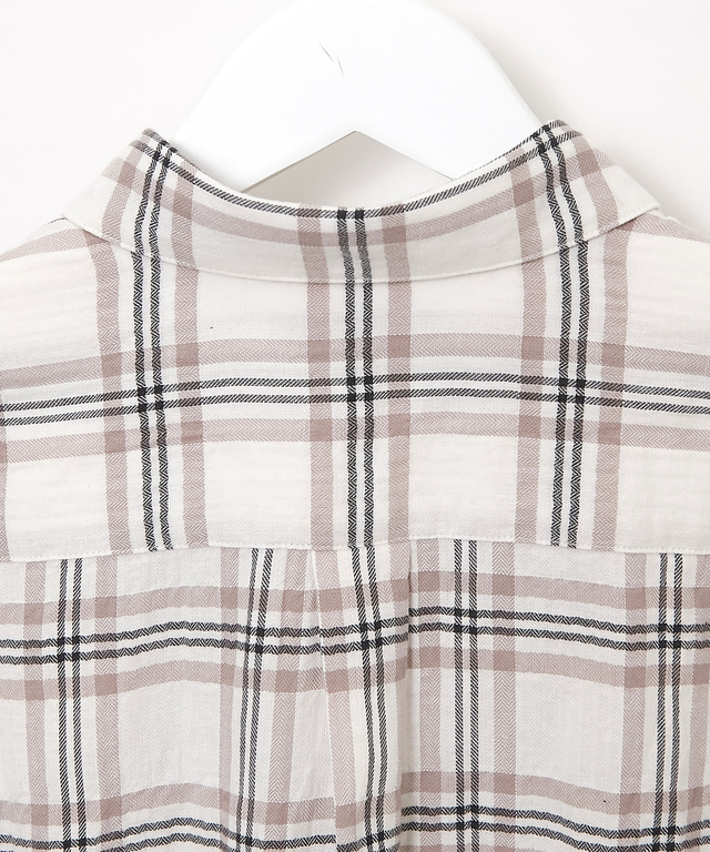 レギュラーカラー チェック ブラウス