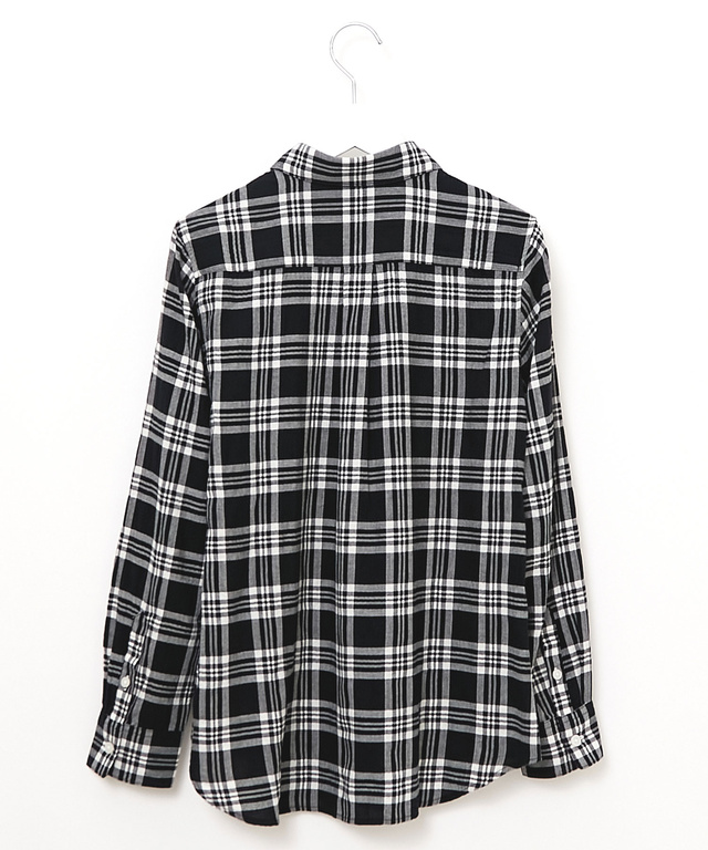 レギュラーカラー チェック ブラウス