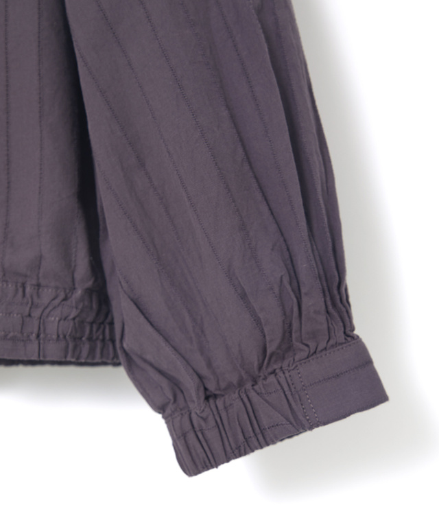 スタンドカラー シアー ブラウス