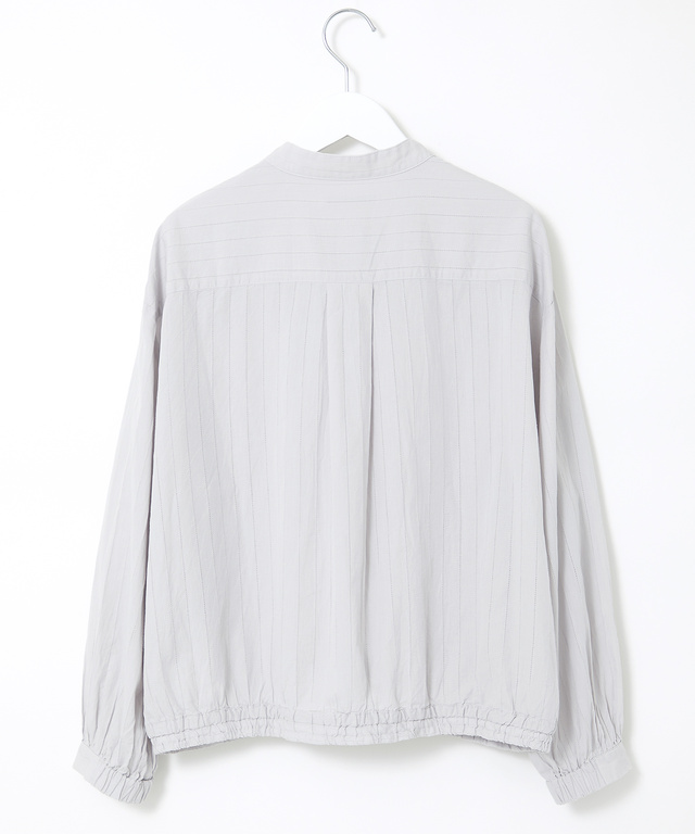 スタンドカラー シアー ブラウス