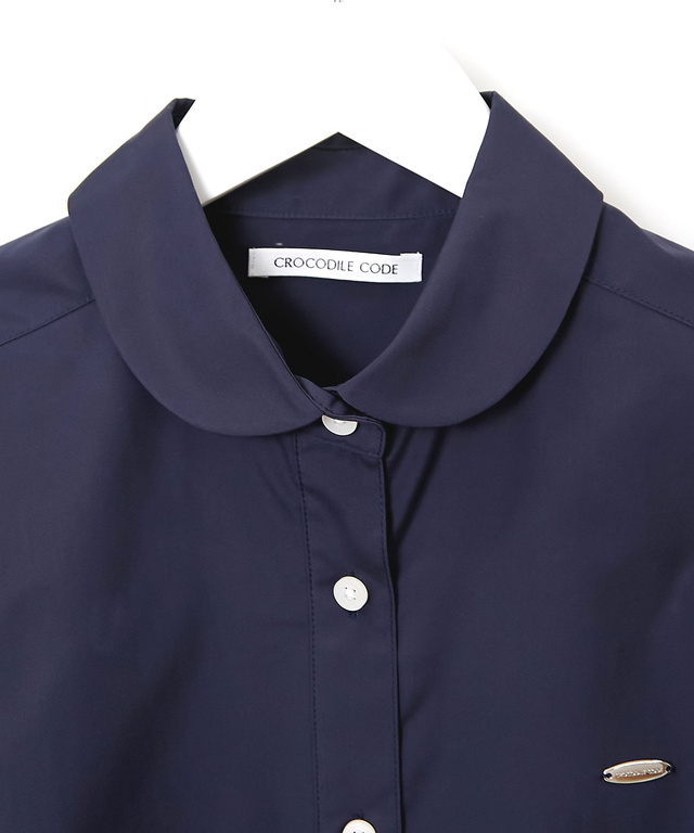 ポプリン ショールカラー ブラウス【一部店舗限定】