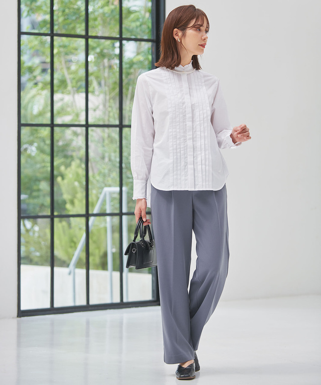 ピンタック フリル ブラウス【一部店舗限定】