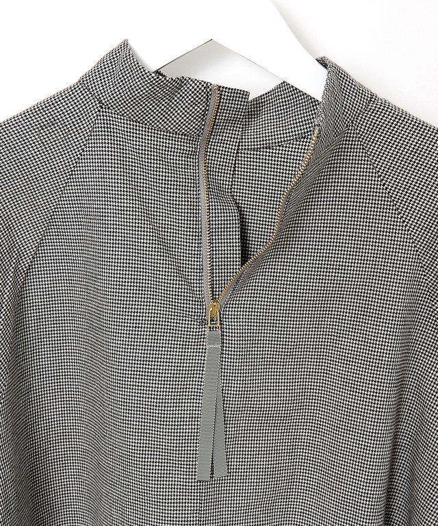 微起毛 チェック プルオーバーブラウス