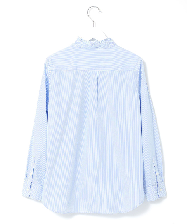 襟フリル ロンドンストライプ ブラウス【一部店舗限定】