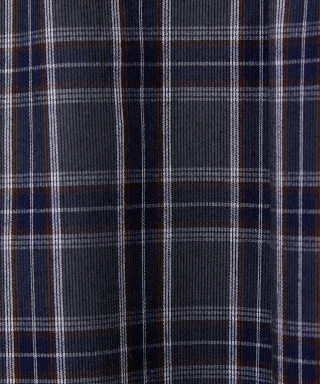 バンドカラー チェック柄 ブラウス