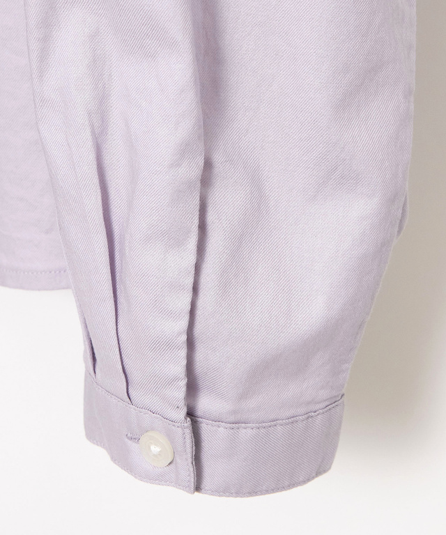 ギャザー デザイン バンドカラーブラウス