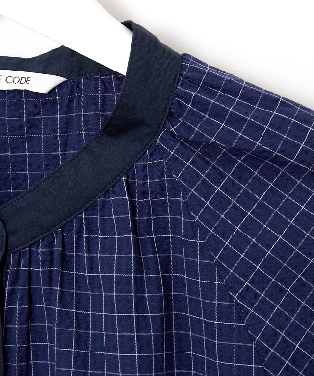 サッカー チェック柄 配色 ブラウス