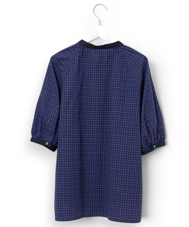 サッカー チェック柄 配色 ブラウス