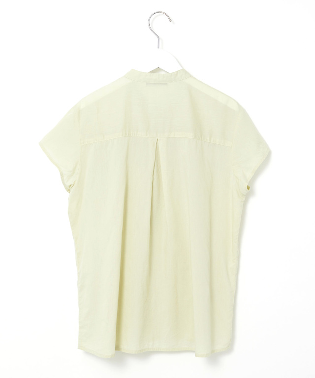 ギャザー バンドカラーブラウス