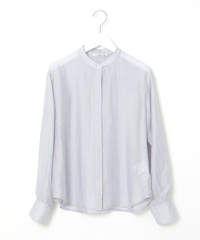 ボーダー シアー ブラウス