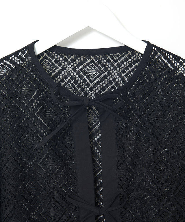 フロントリボン レース ブラウス