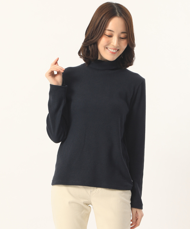 ピケストレッチタートルネック