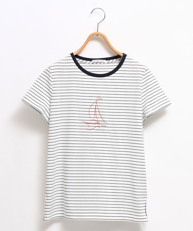 ヨットプリント ボーダー Tシャツ