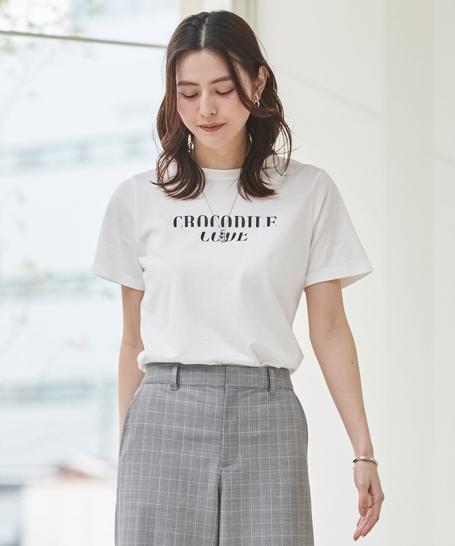 レディース ラウンドヘム ロゴプリント Tシャツ通販 [0202-43252 