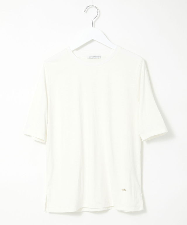 コットンレーヨン 襟リブ Tシャツ
