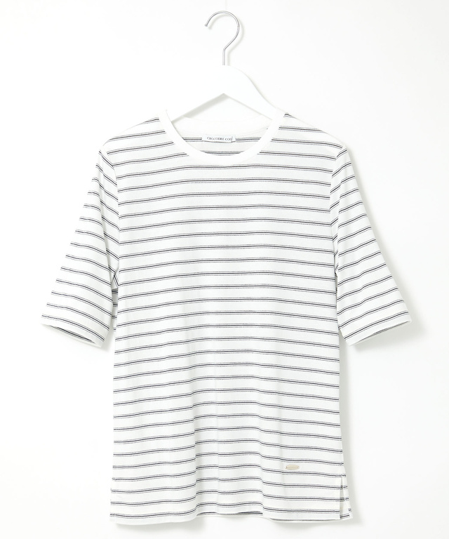 コットンレーヨン 襟リブ Tシャツ