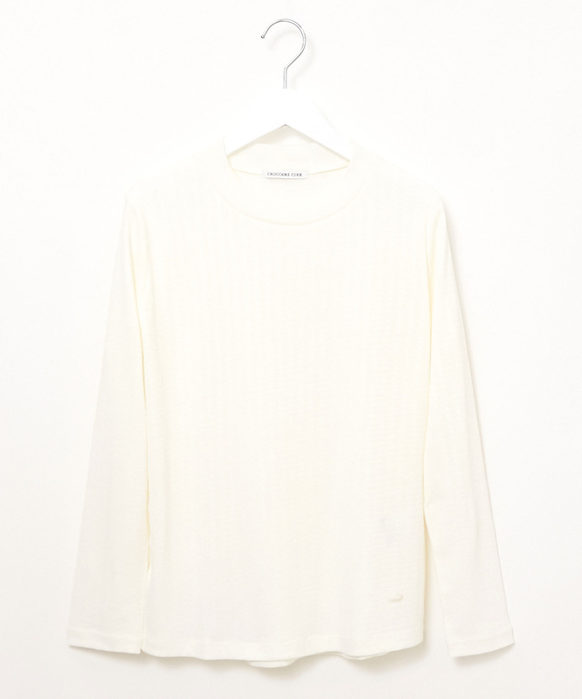 シアー モックネック カットソー