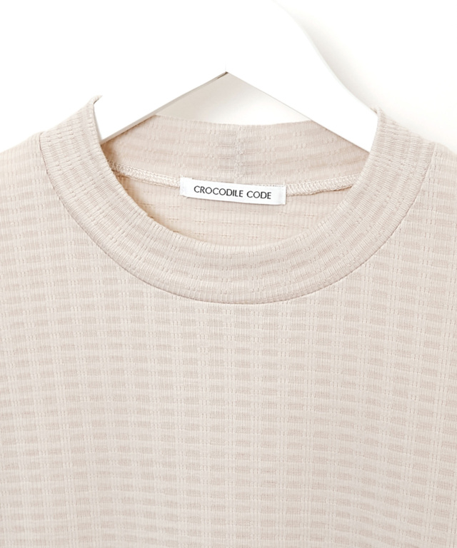 シアー モックネック カットソー