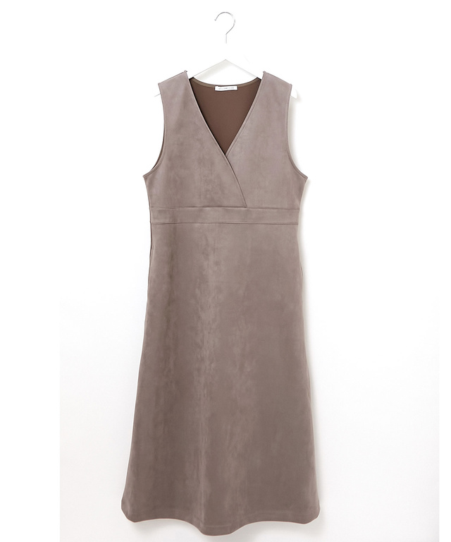 微起毛 Vネック ジャンパースカート【一部店舗限定】