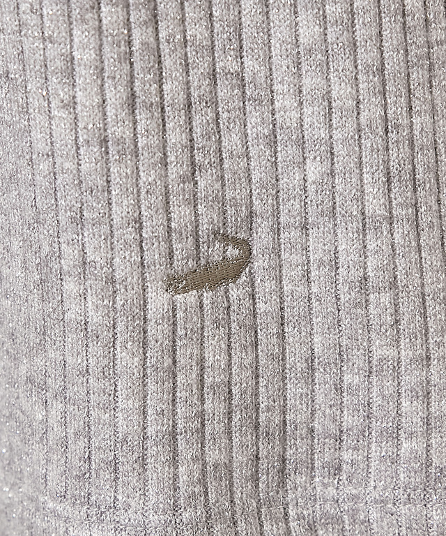 ラメ糸 ハイネック カットソー