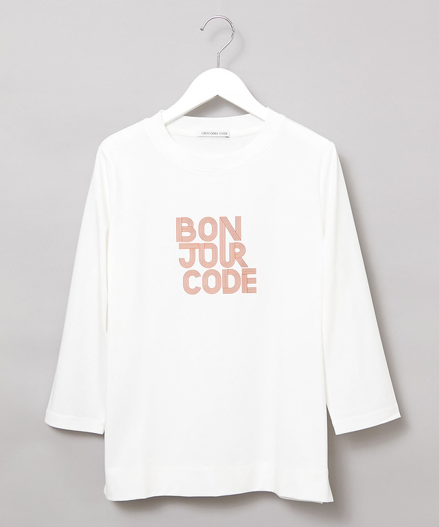 天竺 グラフィック 七分袖Tシャツ