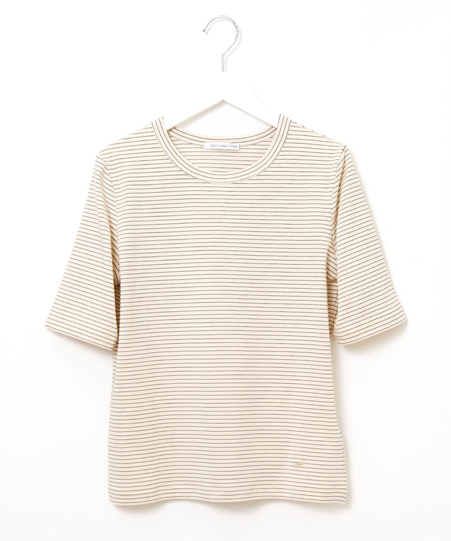 フライス ラメボーダー Tシャツ