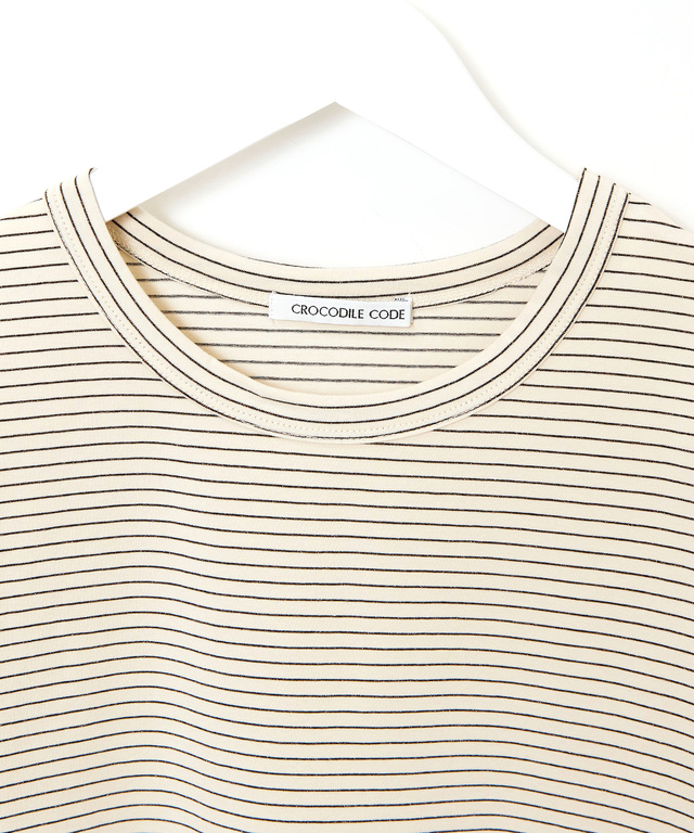 フライス ラメボーダー Tシャツ