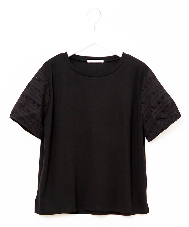 袖レース 切り替え Tシャツ