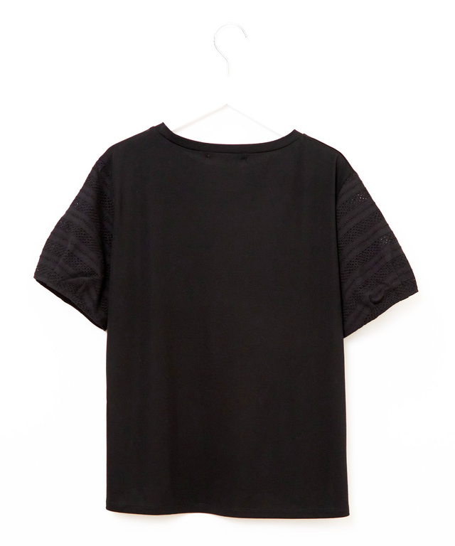 袖レース 切り替え Tシャツ