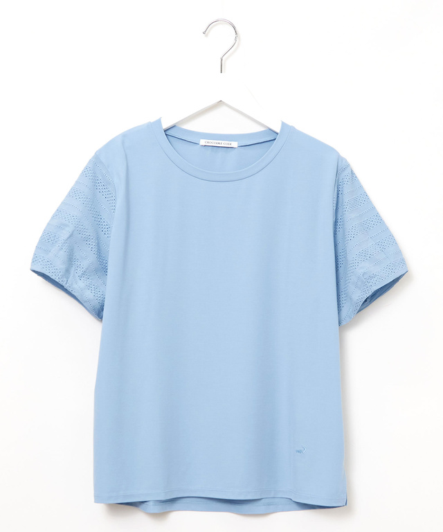 袖レース 切り替え Tシャツ