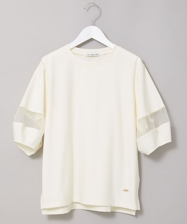 チュール切り替え デザイン Tシャツ
