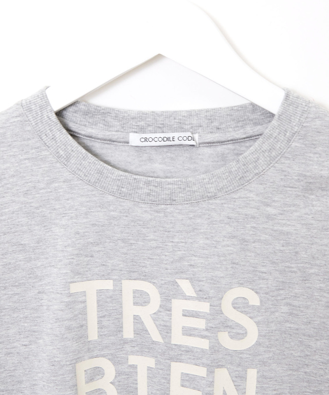 コットンブレンド ラメプリント Tシャツ