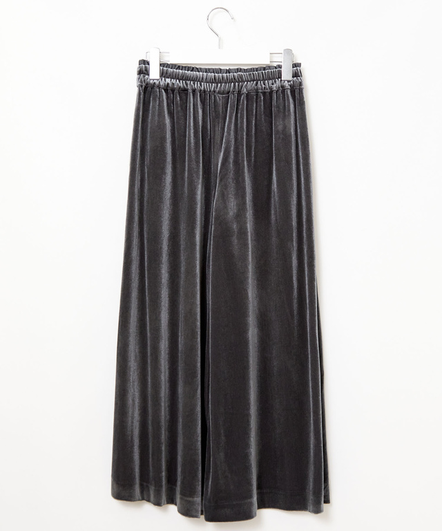 ベロア クロップド丈 キュロットパンツ