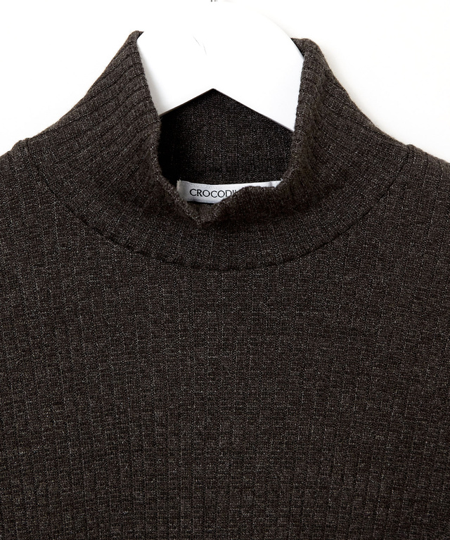 ラメ糸 ハイネック カットソー