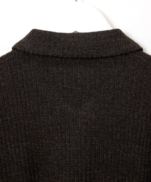 リブ ポロカーディガン