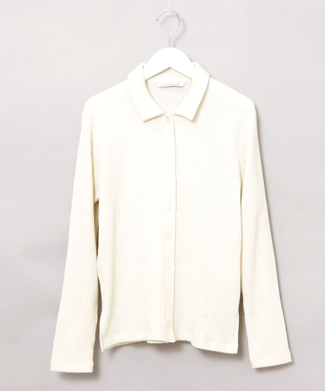 リブ ポロカーディガン