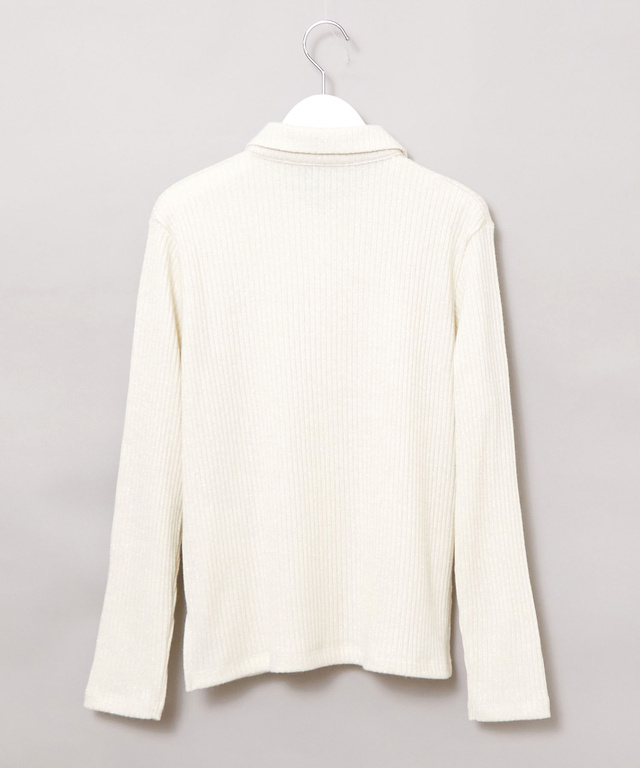 リブ ポロカーディガン