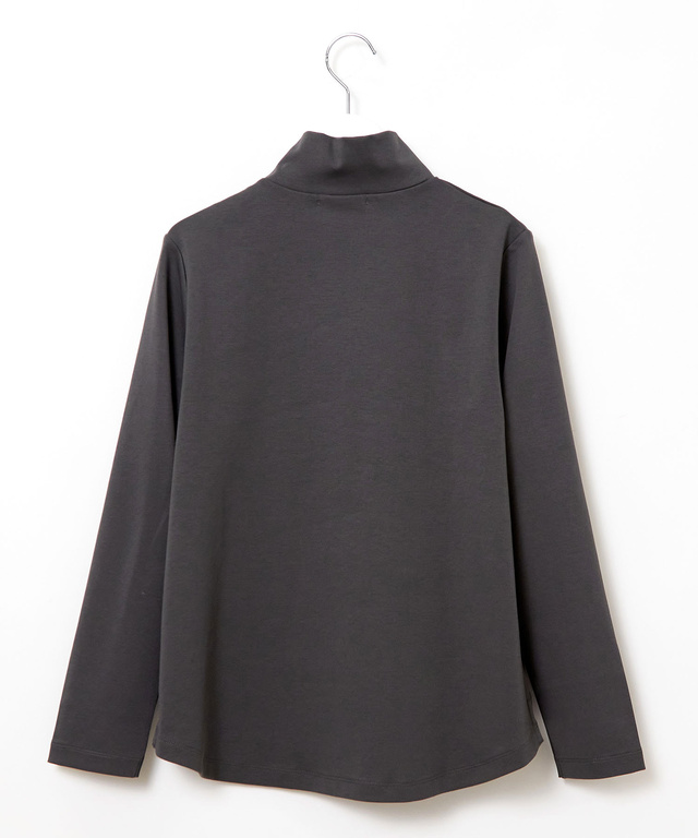 ボタン ハイネック カットソー