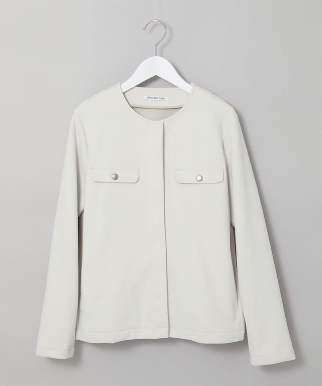 微起毛 ノーカラージャケット