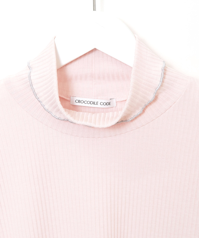 メロー配色フリルネック カットソー