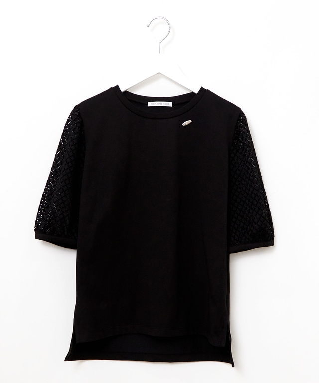 袖レース パフスリーブカットソー【オンラインショップ・一部店舗限定】