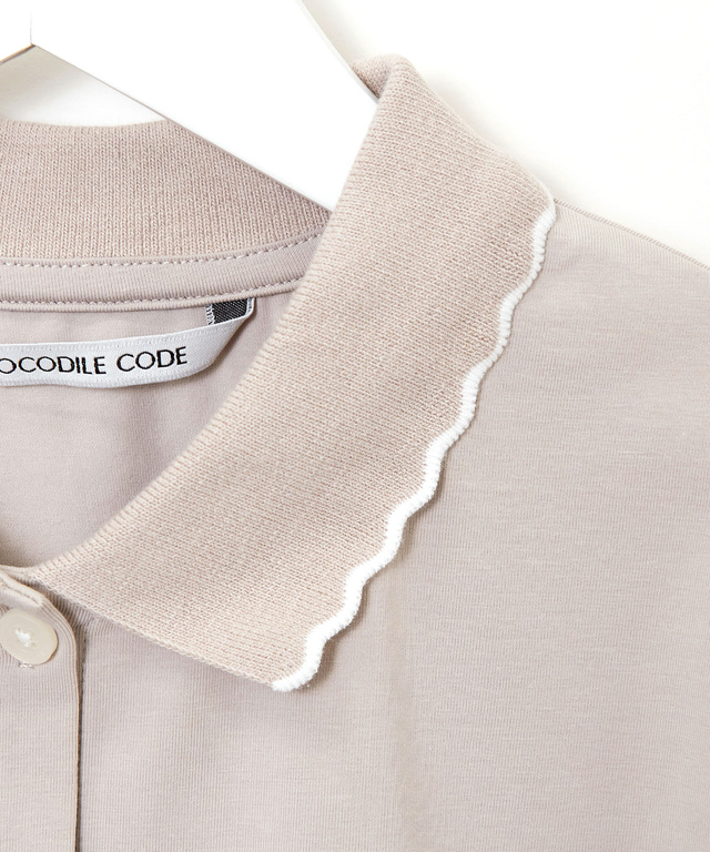 スカラップリブ ポロ カーディガン【オンラインショップ・一部店舗限定】