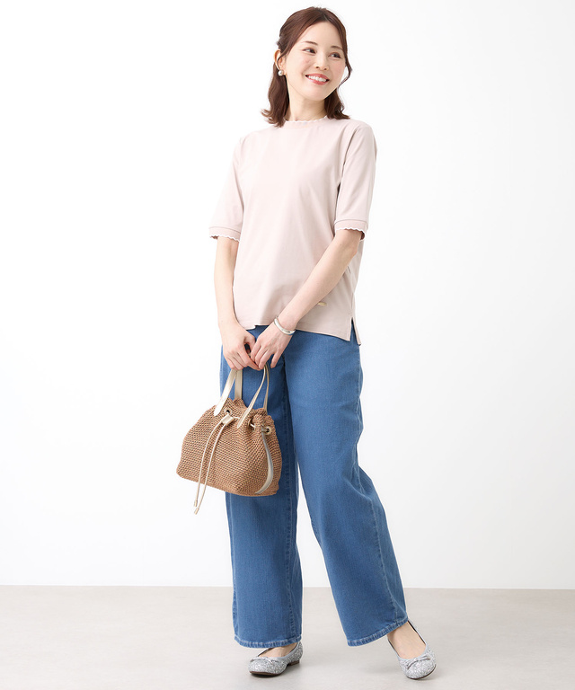 スカラップ リブ Tシャツ